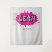 Leah Your Graffiti Naam Achtergrond Foto-Op Wandkleed (Voorkant)