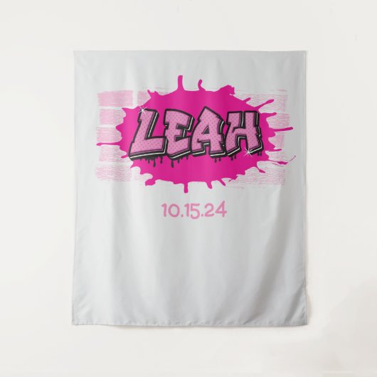 Leah Your Graffiti Naam Achtergrond Foto-Op Wandkleed (Voorkant)