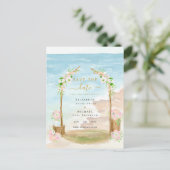 LeahG Beach Coastal Destination Save Date Briefkaart (Staand voorkant)