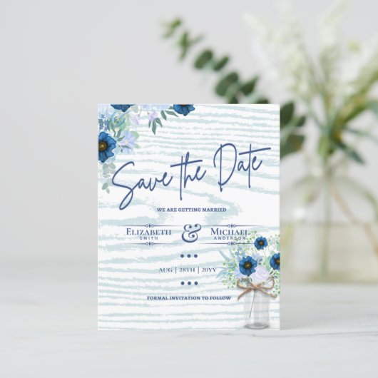 LeahG BEGROTING sparen de Datum Blauwe Sage Floral (Staand voorkant)