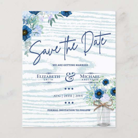 LeahG BEGROTING sparen de Datum Blauwe Sage Floral (Voorkant)