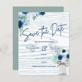 LeahG BEGROTING sparen de Datum Blauwe Sage Floral