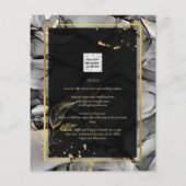 LeahG® Black Gold Alcohol Ink Wedding INVITE (Achterkant)