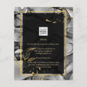 LeahG® Black Gold Alcohol Ink Wedding INVITE (Achterkant)