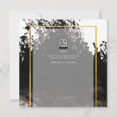 LeahG Black Gold INK Abstract Wedding Invite (Achterkant)