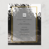 LeahG Black Gold INK Abstract Wedding Invite Flyer (Achterkant)