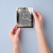 LeahG Black Gold INK Abstract Wedding Invite Flyer (Hand)