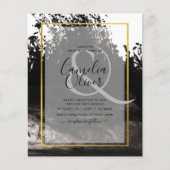 LeahG Black Gold INK Abstract Wedding Invite Flyer (Voorkant)