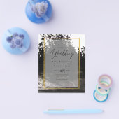 LeahG Black Gold INK Abstract Wedding Invite Flyer (Enkel)