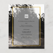 LeahG Black Gold INK Abstract Wedding Invite Flyer (Achterkant)