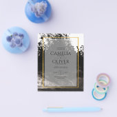 LeahG Black Gold INK Abstract Wedding Invite Flyer (Enkel)