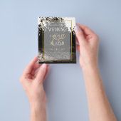 LeahG Black Gold INK Abstract Wedding Invite Flyer (Hand)