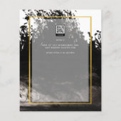 LeahG Black Gold INK Abstract Wedding Invite Flyer (Achterkant)