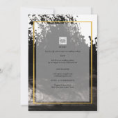 LeahG Black Gold INK Abstract Wedding Invite Kaart (Achterkant)
