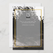LeahG Black Gold INK Abstract Wedding Invite Kaart (Achterkant)
