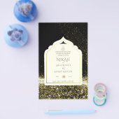 LeahG Black Gold Islamitische Moslim Trouwkaarten Flyer (Enkel)