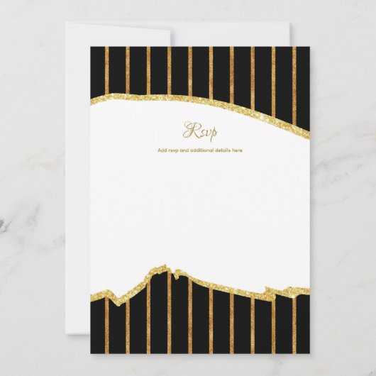 LeahG Black Gold Islamitische Moslim Trouwkaarten Kaart (Achterkant)