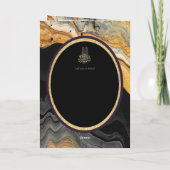 LeahG Black Gold Islamitische Moslim Trouwkaarten Kaart (Achterkant)