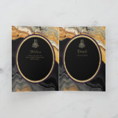 LeahG Black Gold Islamitische Moslim Trouwkaarten Kaart (Binnen)