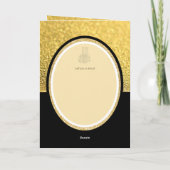 LeahG Black Gold Islamitische Moslim Trouwkaarten Kaart (Achterkant)