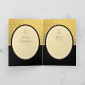 LeahG Black Gold Islamitische Moslim Trouwkaarten Kaart (Binnen)