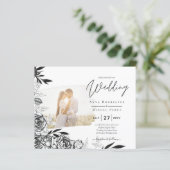 LeahG Black White Rozen Photo Overlay Wedding (Staand voorkant)