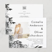 LeahG Black White Rozen Photo Overlay Wedding (Voorkant / Achterkant)