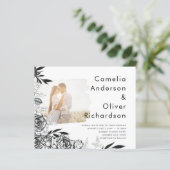 LeahG Black White Rozen Photo Overlay Wedding (Staand voorkant)