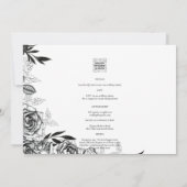 LeahG Black White Rozen Photo Overlay Wedding Kaart (Achterkant)