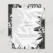 LeahG Black White Rozen Wedding Budget INVITE (Voorkant / Achterkant)