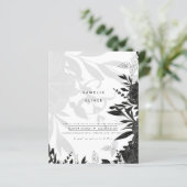 LeahG Black White Rozen Wedding Budget INVITE (Staand voorkant)