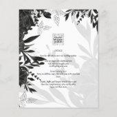 LeahG Black White Rozen Wedding Budget INVITE (Achterkant)