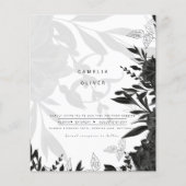 LeahG Black White Rozen Wedding Budget INVITE (Voorkant)