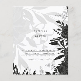 LeahG Black White Rozen Wedding Budget INVITE