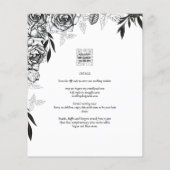 LeahG Black White Rozen Wedding Budget INVITE Flyer (Achterkant)