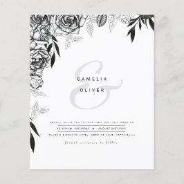 LeahG Black White Rozen Wedding Budget INVITE Flyer