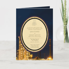 LeahG Blauwe Islamitische Moslim Bruiloft Nodigt N Kaart