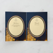 LeahG Blauwe Islamitische Moslim Bruiloft Nodigt N Kaart (Binnen)