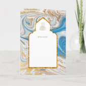 LeahG Blauwe Islamitische Moslim Bruiloft Nodigt N Kaart (Achterkant)