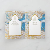 LeahG Blauwe Islamitische Moslim Bruiloft Nodigt N Kaart (Binnen)