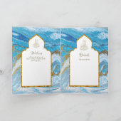 LeahG Blauwe Islamitische Moslim Bruiloft Nodigt N Kaart (Binnen)