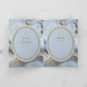 LeahG Blauwe Islamitische Moslim Bruiloft Nodigt N Kaart (Binnen)