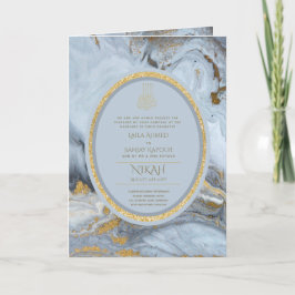 LeahG Blauwe Islamitische Moslim Bruiloft Nodigt N Kaart