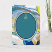 LeahG Blauwe Islamitische Moslim Bruiloft Nodigt N Kaart (Achterkant)