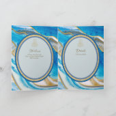 LeahG Blauwe Islamitische Moslim Bruiloft Nodigt N Kaart (Binnen)