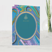 LeahG Blauwe islamitische moslim trouwkaarten Nika Kaart (Achterkant)