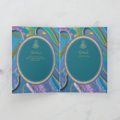 LeahG Blauwe islamitische moslim trouwkaarten Nika Kaart (Binnen)