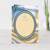 LeahG Blauwe islamitische moslim trouwkaarten Nika Kaart (Achterkant)