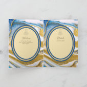 LeahG Blauwe islamitische moslim trouwkaarten Nika Kaart (Binnen)