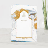 LeahG Blauwe islamitische moslim trouwkaarten Nika Kaart (Achterkant)